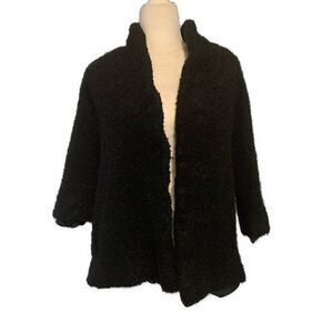 Forstmann Vintage Winter Solid Black Wool Long Sleeve Jacket Cost Small